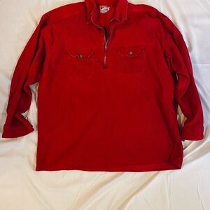Marlboro Vibrant Red Half-Zip Corduroy shirt